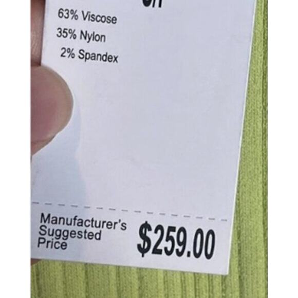 House of Harlow 1960 Long Ribbed Pencil Skirt Side Slit Lime Sherbert Size M - Picture 7 of 7